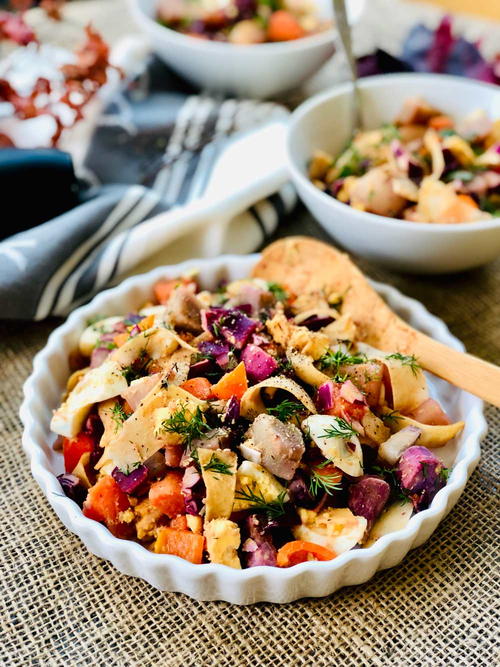 Four-Potato Salad Recipe with Egg and Swede Four-Potato Salad Recipe with Egg and Swede