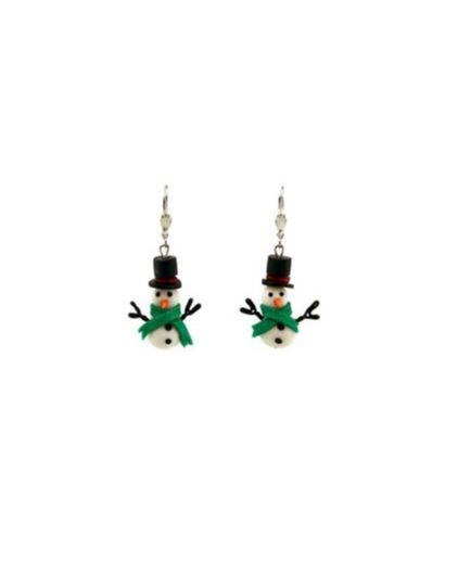 Beaded Snowmen Earrings Beaded Snowmen Earrings