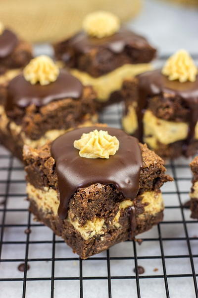 Peanut Butter Cookie Dough Stuffed Brownies Peanut Butter Cookie Dough Stuffed Brownies