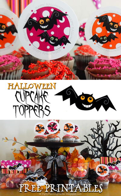 Halloween Bat Cupcake Printables