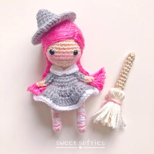 Whimsy the Halloween Witch Amigurumi Girl Doll