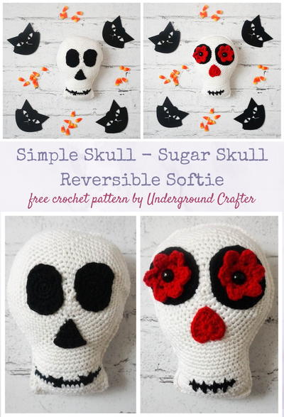 Simple Skull - Sugar Skull Reversible Softie Simple Skull - Sugar Skull Reversible Softie