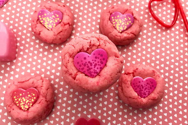 Strawberry Cake Mix Cookies