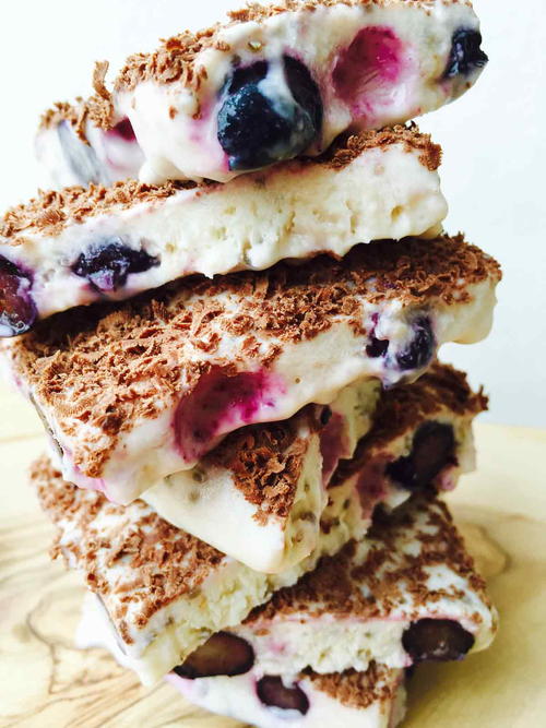 Yogurt Flaxseeds and Chocolate Ice Cream Bars