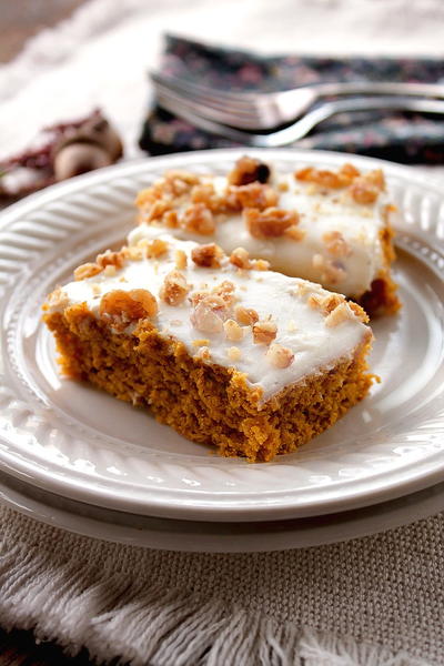 Cream Cheese Frosted Pumpkin Bars