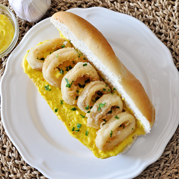Fried Calamari Sandwiches with Saffron Aioli Fried Calamari Sandwiches with Saffron Aioli