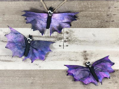 Coffee Filter Bats Halloween Craft for Kids