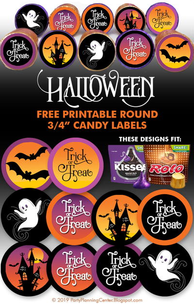 Printable Hershey Kiss Halloween Labels