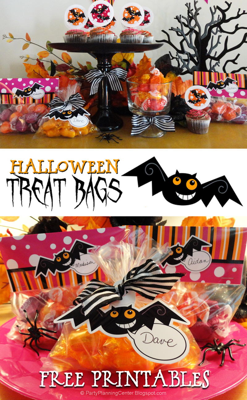Printable Halloween Treat Bag Toppers and Label