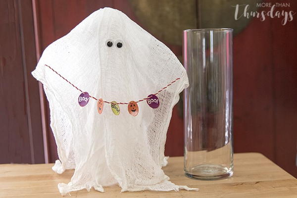 BOO Cheesecloth Ghost Container Decoration BOO! Cheesecloth Ghost Container Decoration