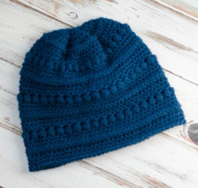 Blueberry Bead Stitch Beanie