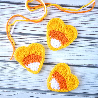 Crochet Candy Corn Applique