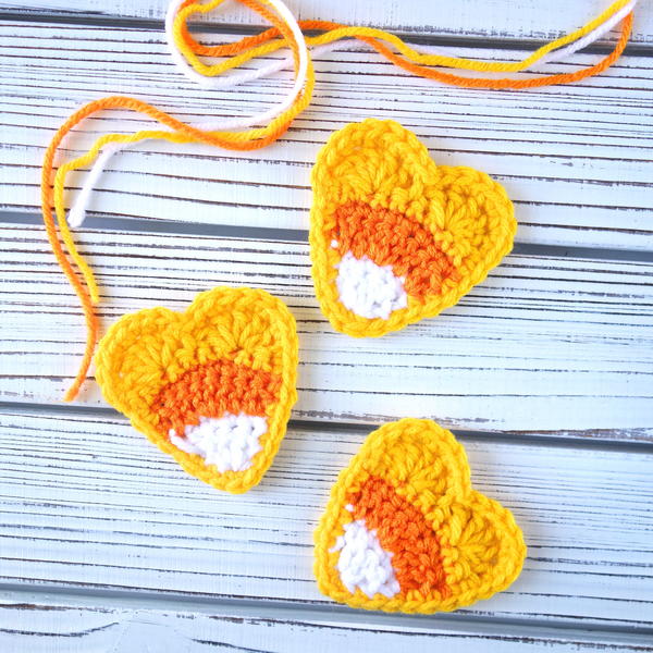 Crochet Candy Corn Applique Crochet Candy Corn Applique