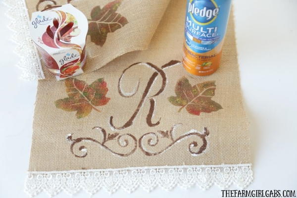 DIY Monogrammed Fall Table Runner DIY Monogrammed Fall Table Runner