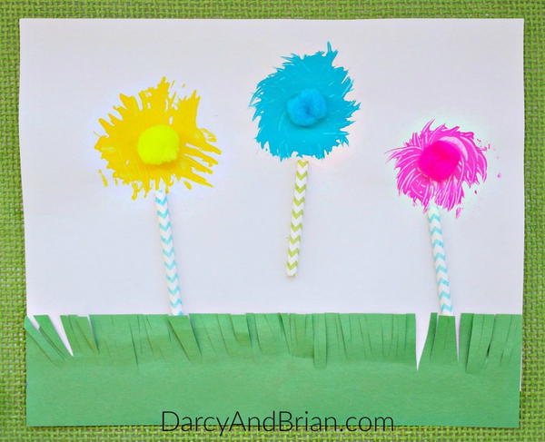 Fun Lorax Truffula Tree Craft Fork Painting for Kids Fun Lorax Truffula Tree Craft Fork Painting for Kids