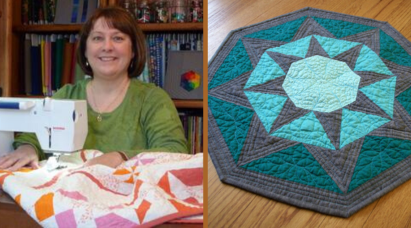 Image shows Lori on the left and the Stardrop Table Topper on the right.