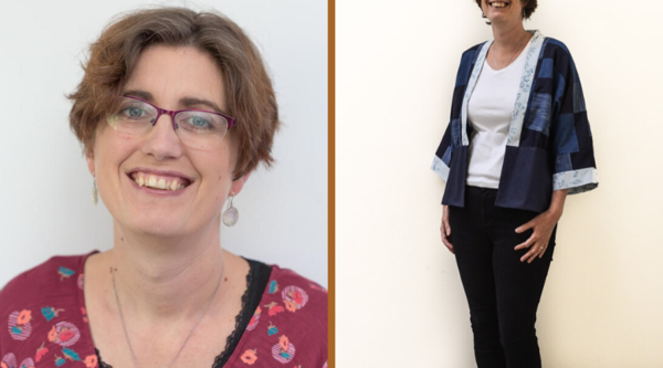 Image shows Vicky on the left and the Refashioned Kimono on the right. Image shows Vicky on the left and the Refashioned Kimono on the right.