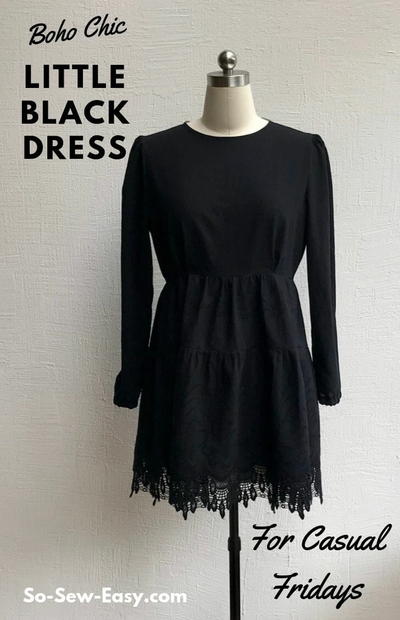 Boho Chic Black Dress Pattern Boho Chic Black Dress Pattern