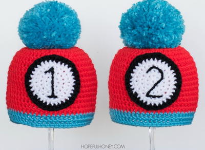 "Thing 1" and "Thing 2" Inspired Crochet Hats