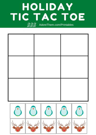 Holiday Tic Tac Toe Printable Holiday Tic Tac Toe Printable