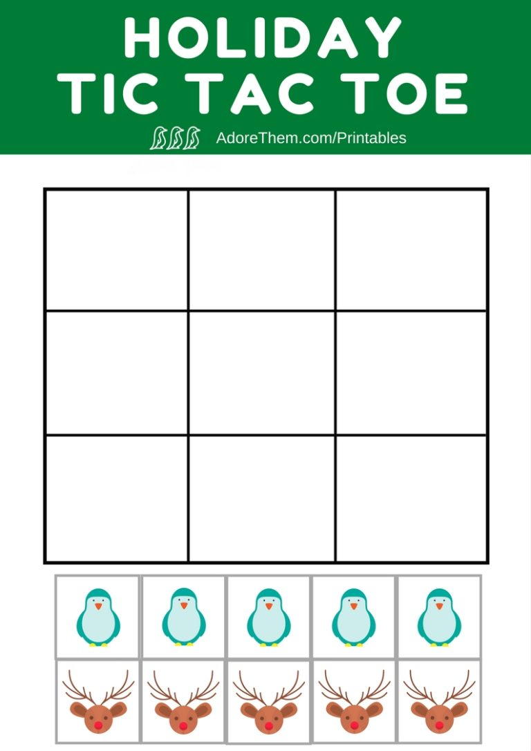 Holiday Tic Tac Toe Printable