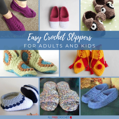 49 Easy Crochet Slippers for Adults and Kids