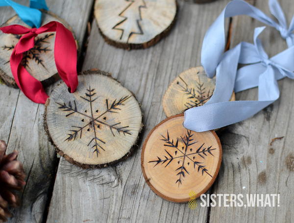 Wood Burned Snowflake Ornaments Wood Burned Snowflake Ornaments