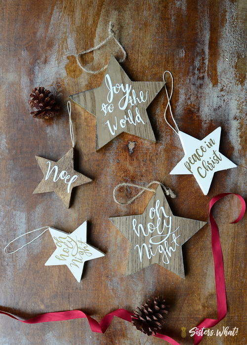 Hand Lettered Christmas Ornaments Hand Lettered Christmas Ornaments