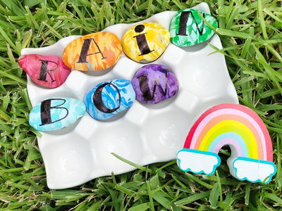 Paint Pour Rainbow Rocks Paint Pour Rainbow Rocks