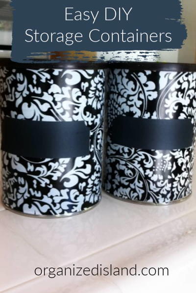 Repurposed Coffee Can Storage Repurposed Coffee Can Storage