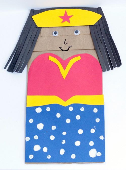 Wonder Woman Paper Bag Puppet Craft for Kids Wonder Woman Paper Bag Puppet Craft for Kids