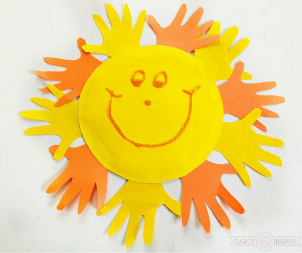 Fun and Easy Handprint Sun Paper Plate Preschool Craft
