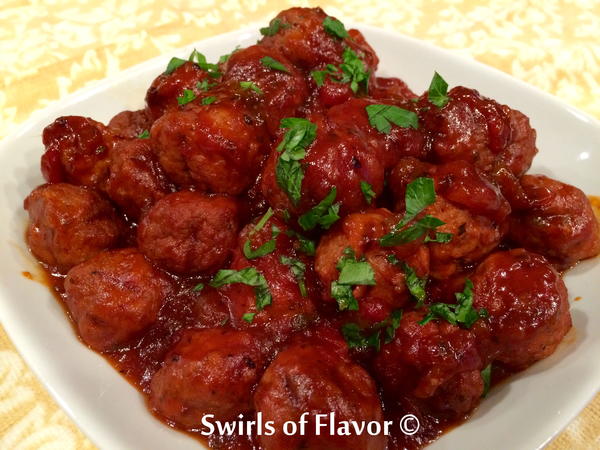 Slow Cooker Mango Barbecue Turkey Meatballs Slow Cooker Mango Barbecue Turkey Meatballs