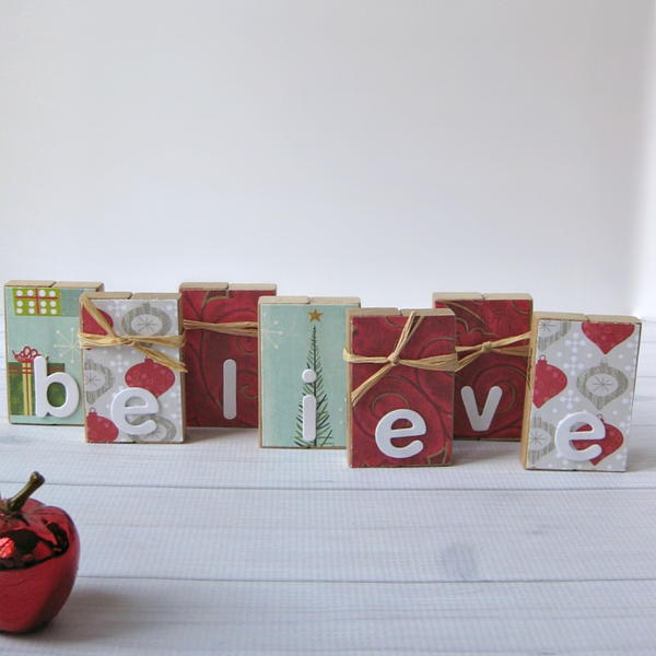 Upcycled Christmas Blocks Upcycled Christmas Blocks
