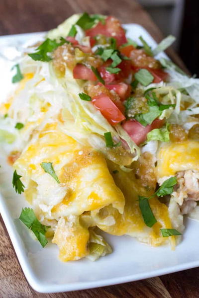 Traeger Smoked Green Chile Chicken Enchiladas