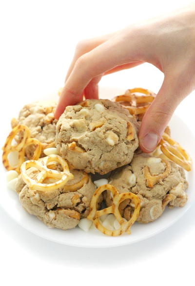 Loaded Vegan White Chocolate Chip Pretzel Cookies Gluten-Free Allergy-Free Loaded Vegan White Chocolate Chip Pretzel Cookies (Gluten-Free, Allergy-Free)