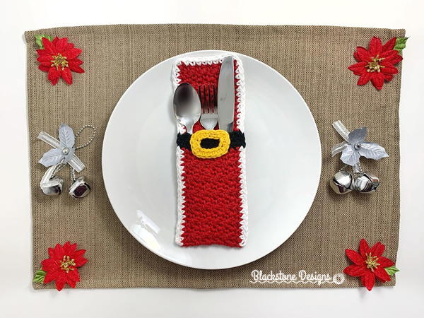 Santa Belly Flatware Holder