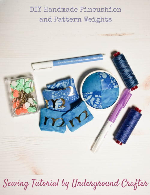 Handmade Pincushion and Pattern Weights Set Handmade Pincushion and Pattern Weights Set