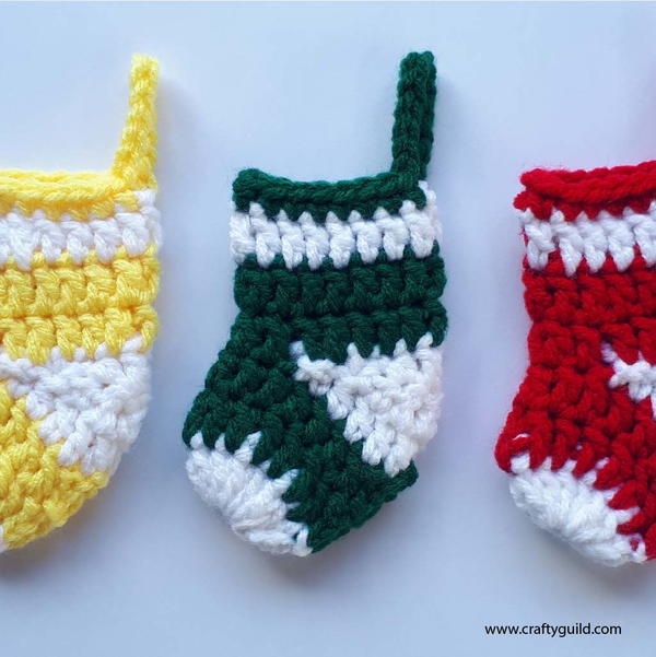 Crochet Christmas Stocking Ornaments