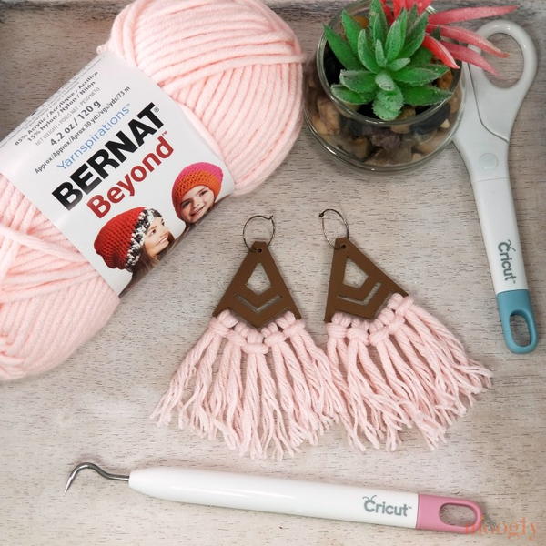 Leather and Yarn Earrings Leather and Yarn Earrings