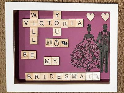 DIY Scrabble Bridesmaid Invitations
