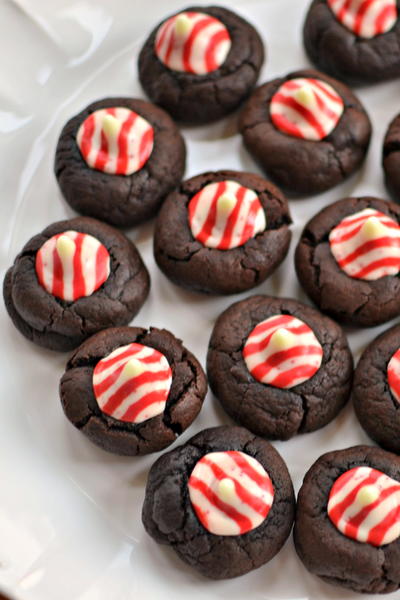 Peppermint Chocolate Thumbprint Cookies Peppermint Chocolate Thumbprint Cookies