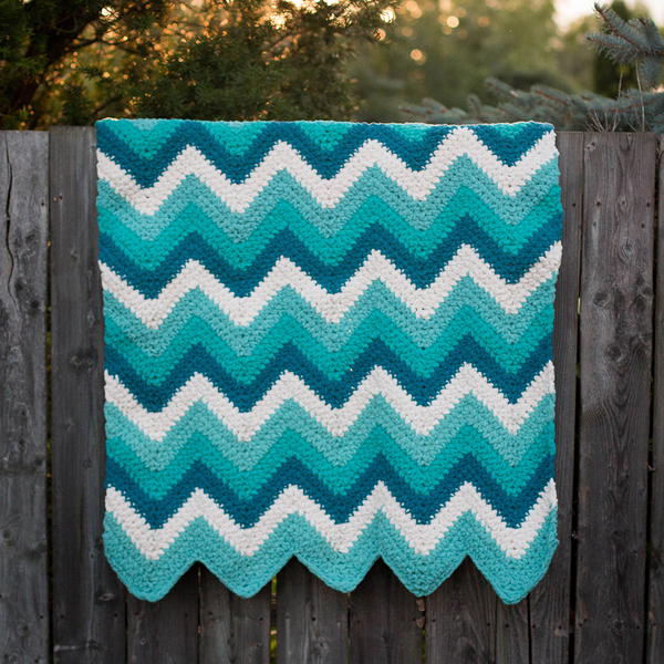 Timeless Teal Chevron Blanket Timeless Teal Chevron Blanket