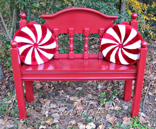 Peppermint Pattie Red Headboard Bench Peppermint Pattie {Red Headboard Bench}