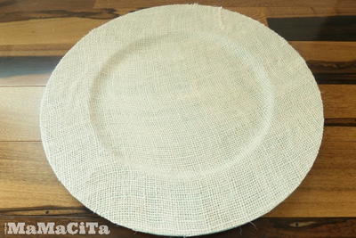 DIY BURLAP CHARGER PLATE DIY BURLAP CHARGER PLATE