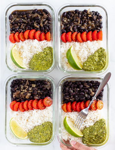 Vegan Meal Prep with Black Beans Rice Vegan Meal Prep with Black Beans & Rice