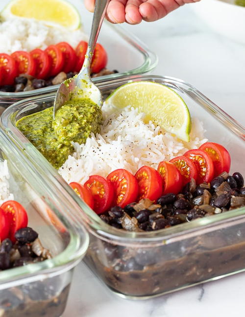 Vegan Meal Prep with Black Beans Rice Vegan Meal Prep with Black Beans & Rice