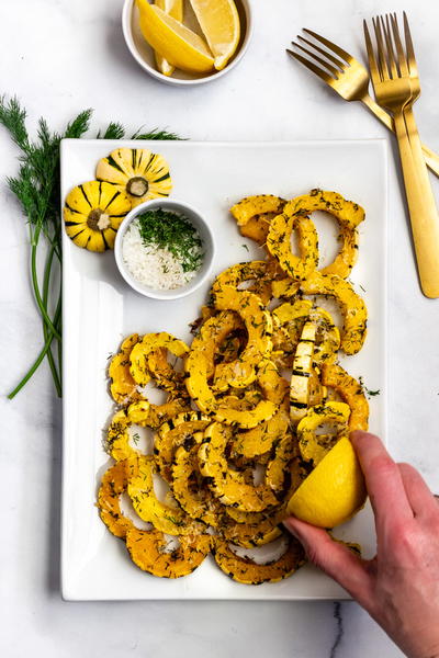 Delicata Squash with Parmesan Dill Delicata Squash with Parmesan & Dill