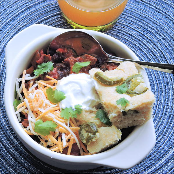Slow Cooker Tamale Pie with Pulled Pork