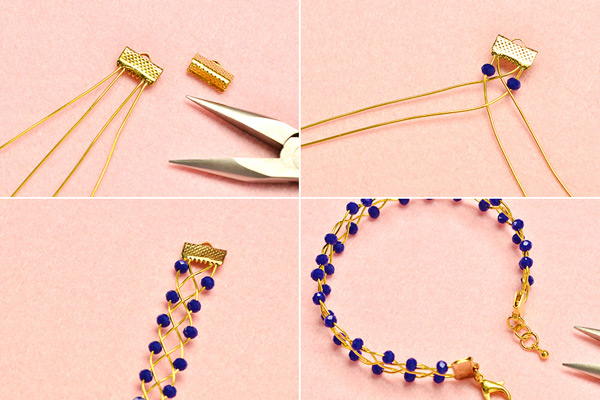 Beebeecraft Beginners Project Making a Blue Winding Bracelet with Glass Beads Beebeecraft Beginners Project – Making a Blue Winding Bracelet with Glass Beads